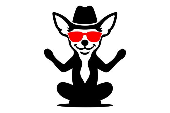 Chihuahua Cowboy Meditating Yoga Clipart