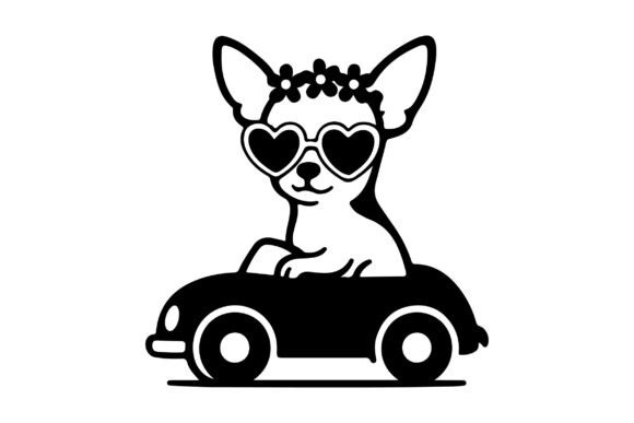 Chihuahua Driving Toy Car Vector Review
