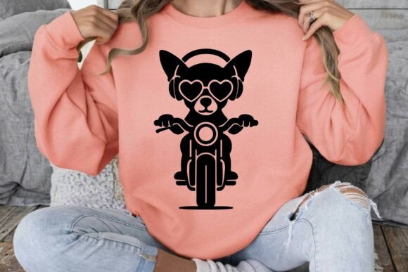 Chihuahua Riding Motorbike Silhouette