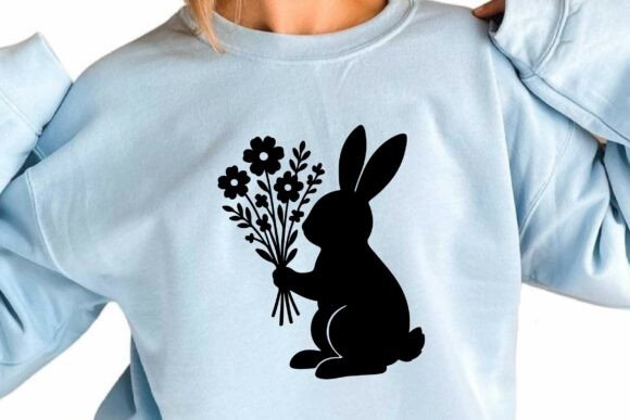 Easter Bunny Clipart Vector Silhouette