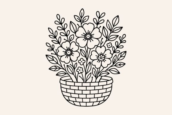 Floral Basket Clipart Vector Sublimation Review