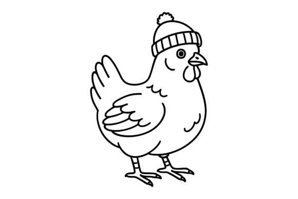 Free Chicken Wearing Beanie Clipart