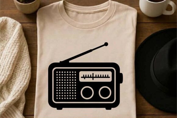 Vintage Radio Icon Clipart Vector Design